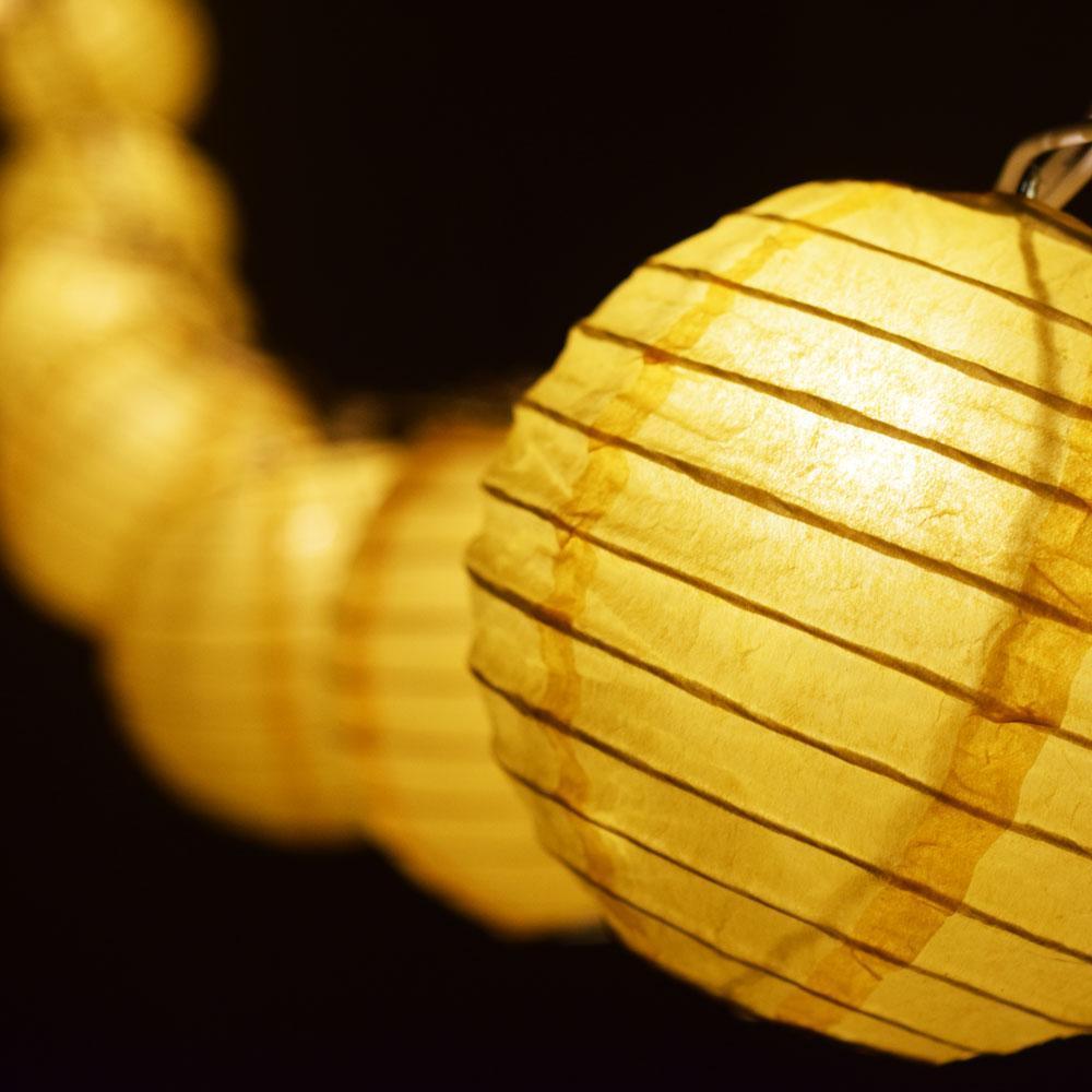 4-Inch Round-shape Paper Lanterns with String Light