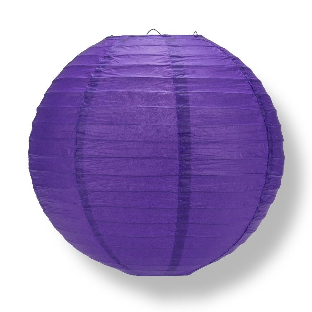 Plum Purple Round Parallel Ribbing Paper Lanterns