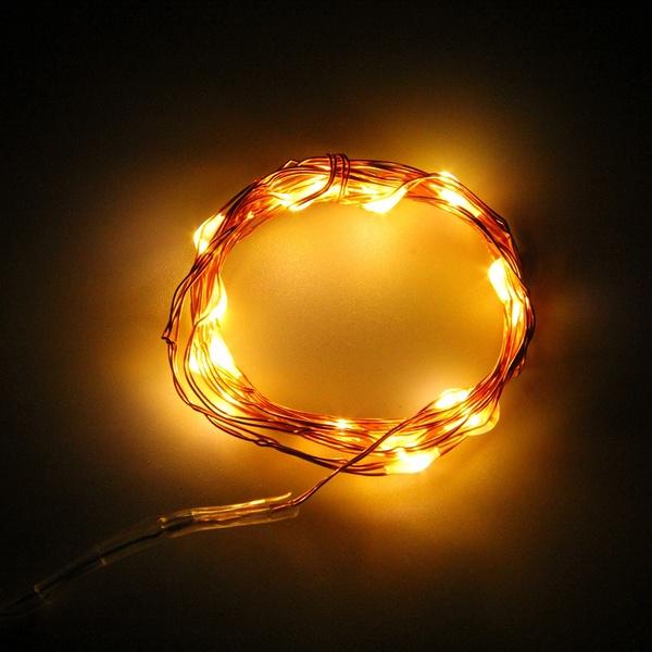 7.5 FT 20 LED Battery Operated Warm White Fairy String Lights With Copper Wire - Luna Bazaar | Boho & Vintage Style Decor