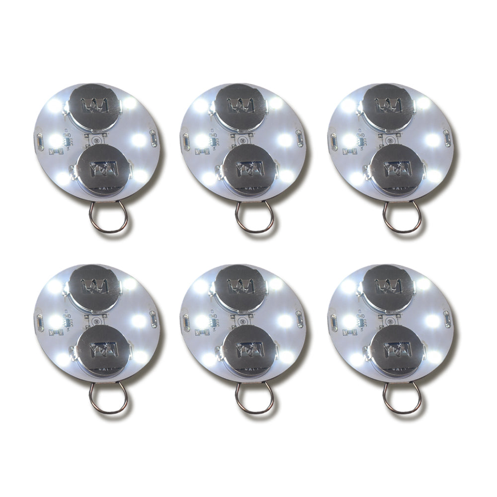 6-Pack OmniDisk Low Profile LED Hanging Light For Paper Lanterns, Cool White (Battery Powered) - Luna Bazaar | Boho &amp; Vintage Style Decor