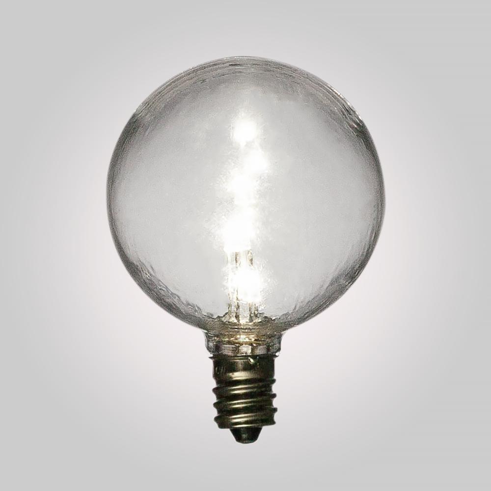 White .5-Watt LED G40 Globe Light Bulb, Shatterproof, E12 Candelabra Base - Luna Bazaar | Boho & Vintage Style Decor