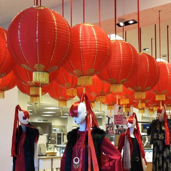 Traditional Chinese Shimmering Nylon Lanterns w/ Tassels