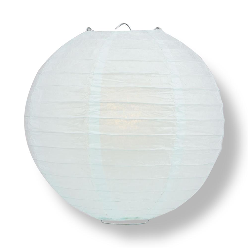 Arctic Spa Blue Round Parallel Ribbing Paper Lanterns