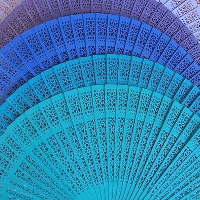 Color Wood Panel Hand Fans