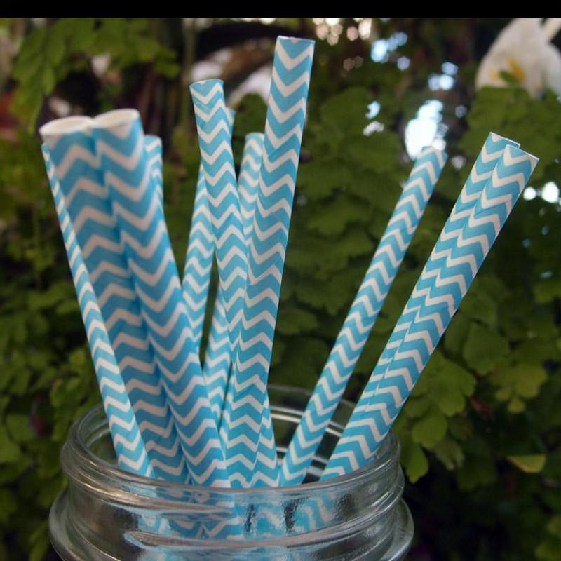 Chevron-Print Paper Straws