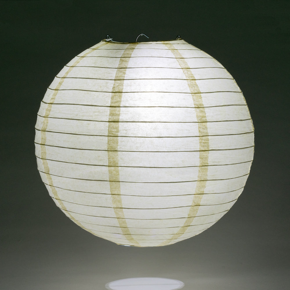 30" Ivory Jumbo Round Paper Lantern, Even Ribbing, Chinese Hanging Wedding & Party Decoration - PaperLanternStore.com - Paper Lanterns, Decor, Party Lights & More