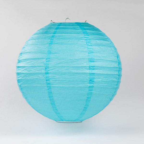 BLOWOUT 30" Baby Blue Jumbo Round Paper Lantern, Even Ribbing, Chinese Hanging Wedding & Party Decoration
