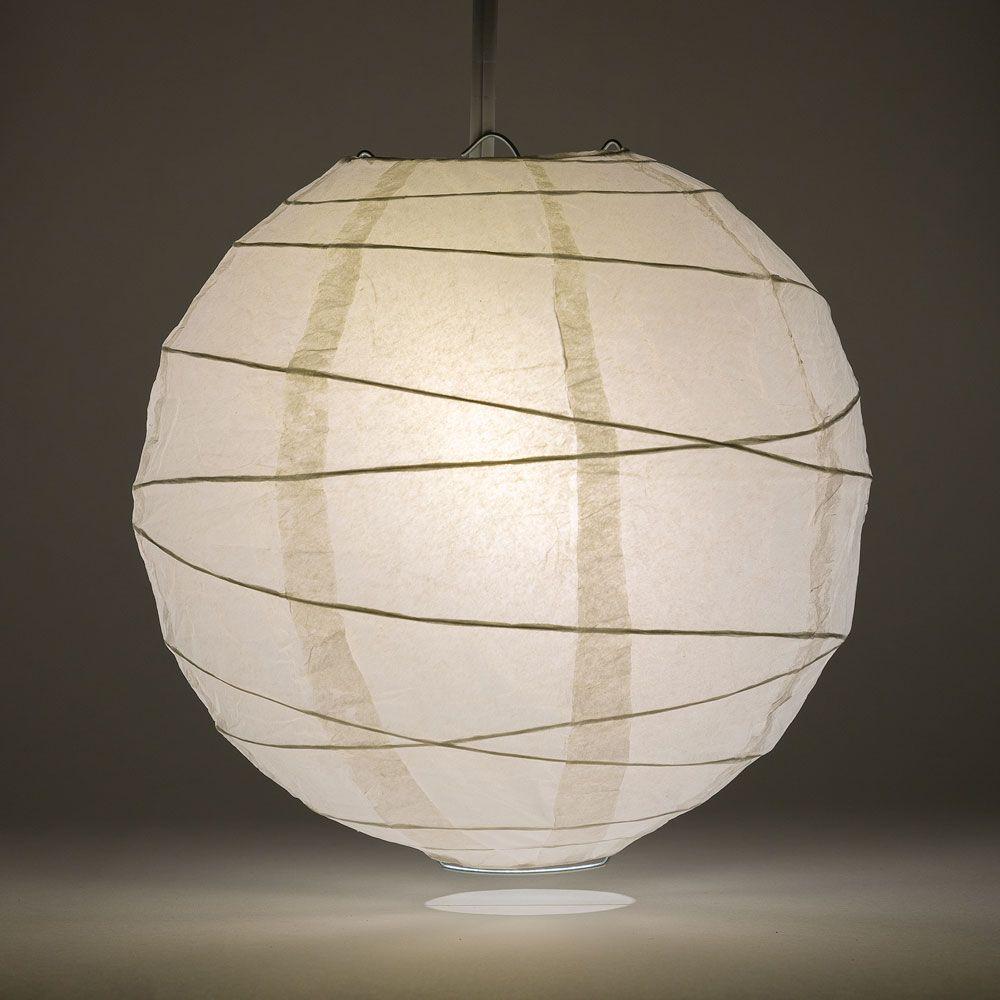 36" White Jumbo Round Paper Lantern, Crisscross Ribbing, Chinese Hanging Wedding & Party Decoration