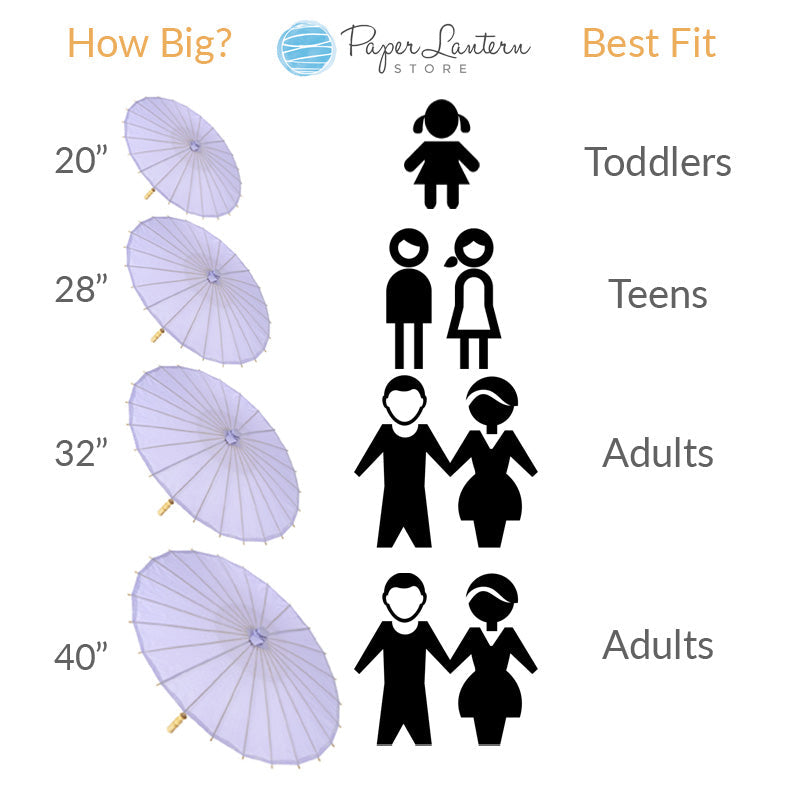 28" Beige/Ivory Paper Parasol Umbrella - PaperLanternStore.com - Paper Lanterns, Decor, Party Lights & More