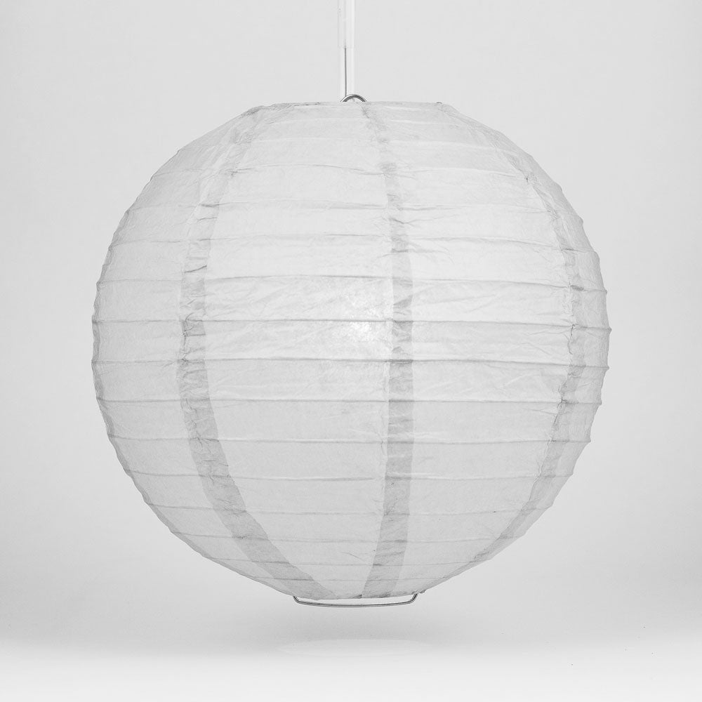 30" Grey Jumbo Round Paper Lantern, Even Ribbing, Chinese Hanging Wedding & Party Decoration - PaperLanternStore.com - Paper Lanterns, Decor, Party Lights & More