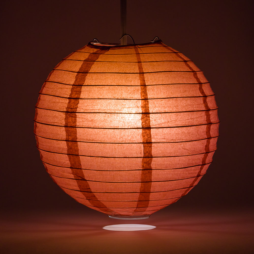 30" Marsala / Burgundy Wine Jumbo Round Paper Lantern, Even Ribbing, Chinese Hanging Wedding & Party Decoration - PaperLanternStore.com - Paper Lanterns, Decor, Party Lights & More