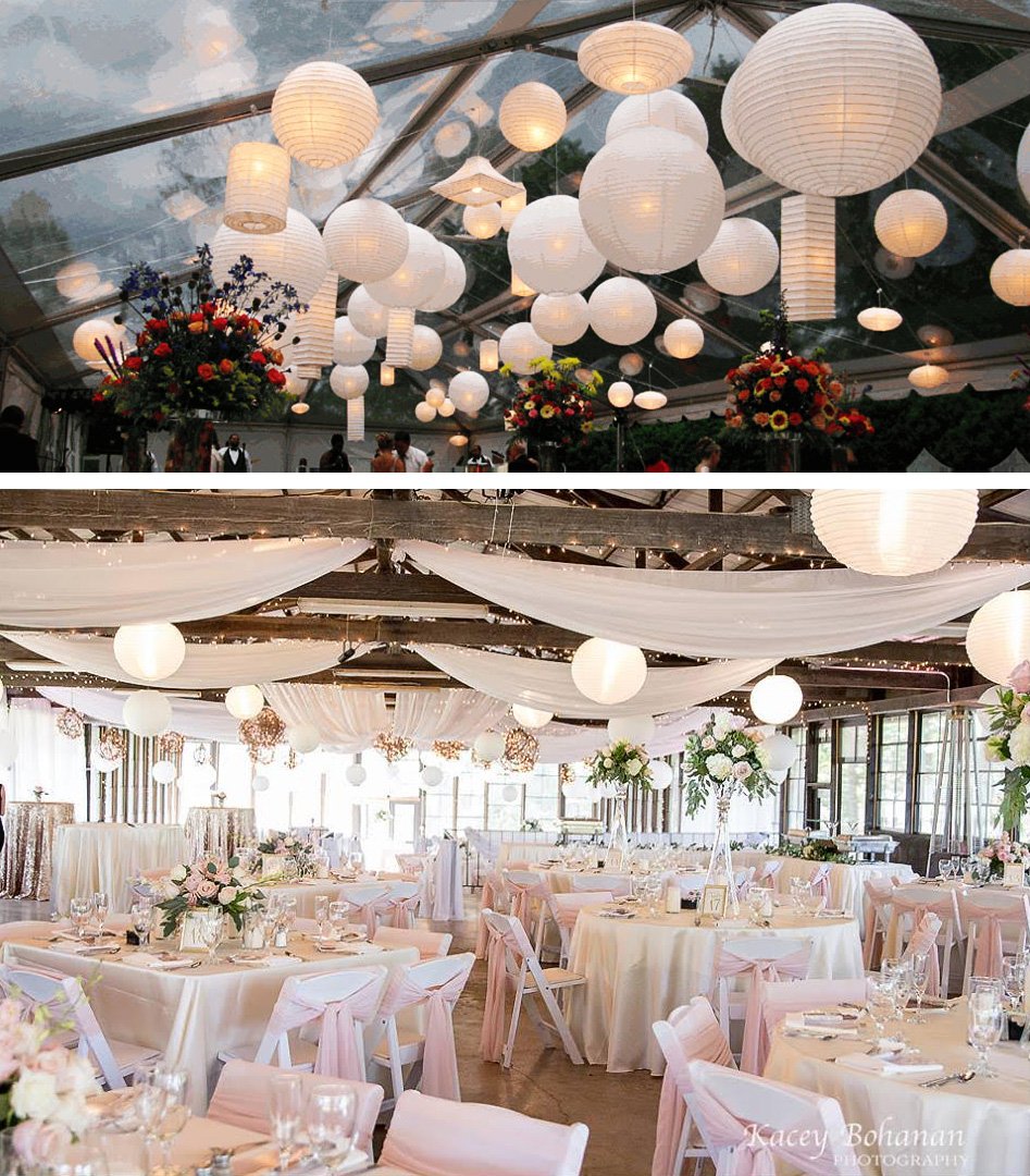 36" White Jumbo Round Paper Lantern, Crisscross Ribbing, Chinese Hanging Wedding & Party Decoration