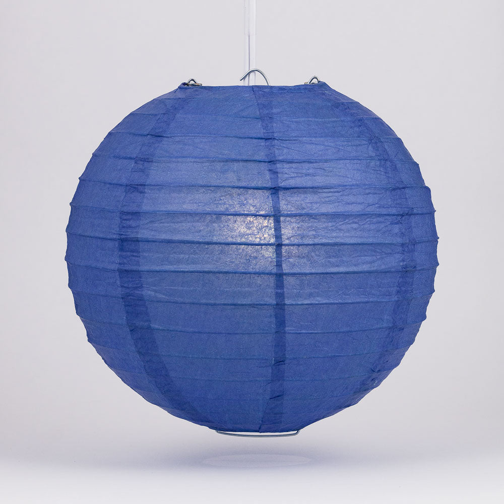 36" Dark Blue Jumbo Round Paper Lantern, Even Ribbing, Chinese Hanging Wedding & Party Decoration - PaperLanternStore.com - Paper Lanterns, Decor, Party Lights & More