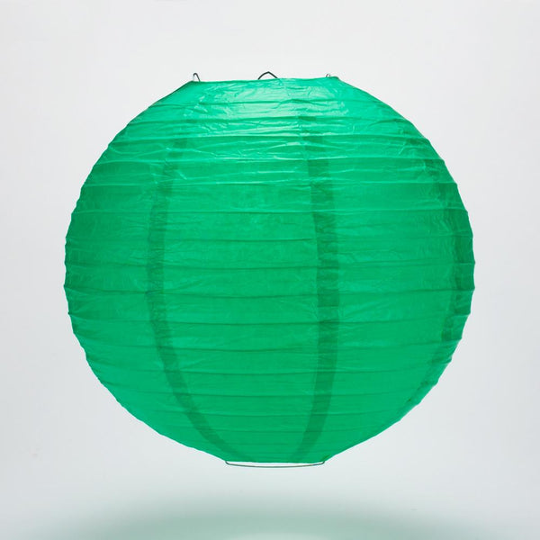 30" Arcadia Teal Jumbo Round Paper Lantern, Even Ribbing, Chinese Hanging Wedding & Party Decoration