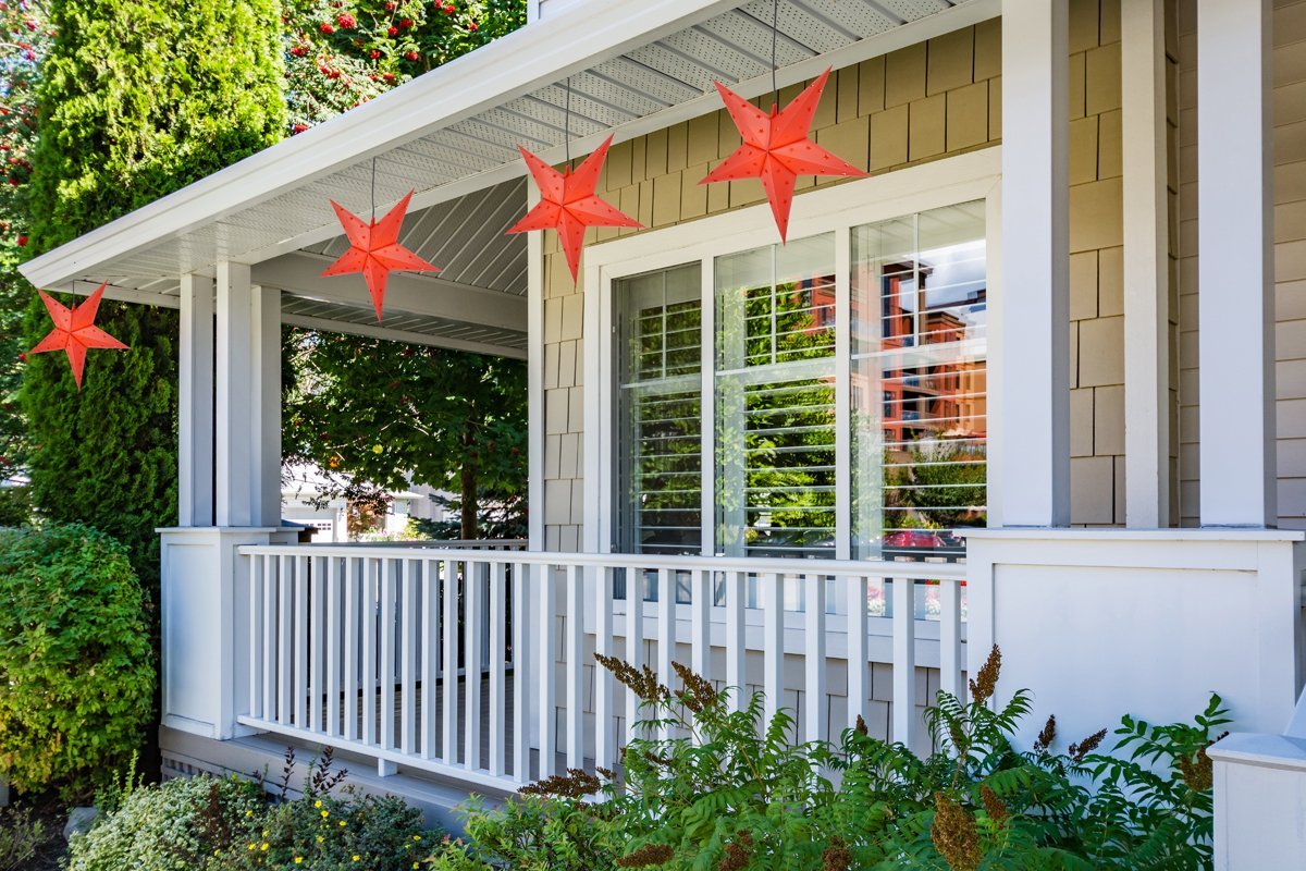 20" Red Weatherproof Star Lantern Lamp, Hanging Decoration - PaperLanternStore.com - Paper Lanterns, Decor, Party Lights & More