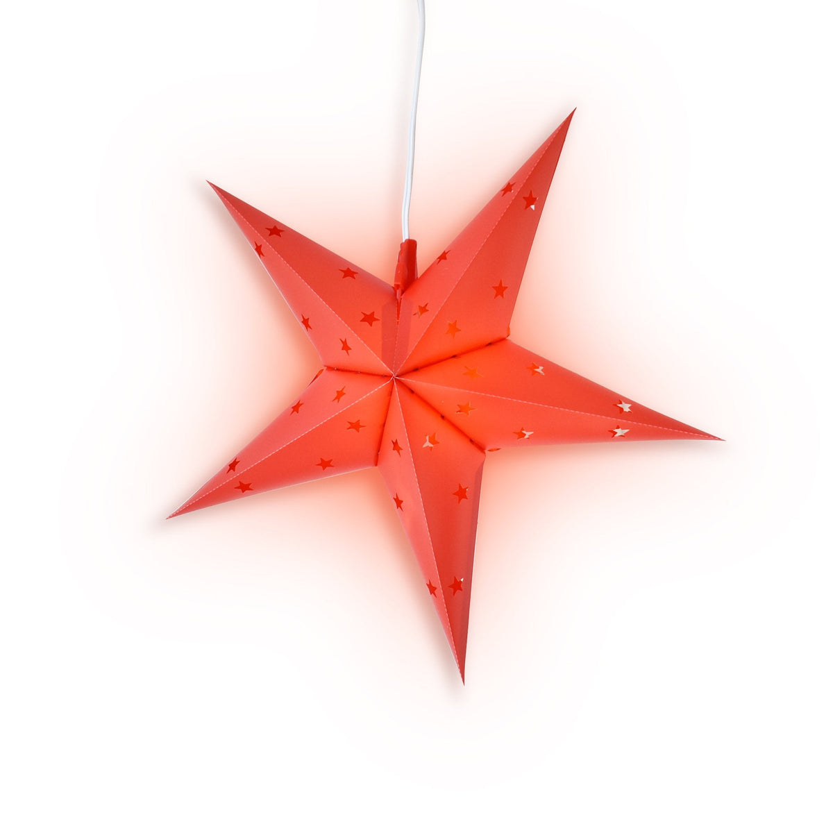 20" Red Weatherproof Star Lantern Lamp, Hanging Decoration - PaperLanternStore.com - Paper Lanterns, Decor, Party Lights & More