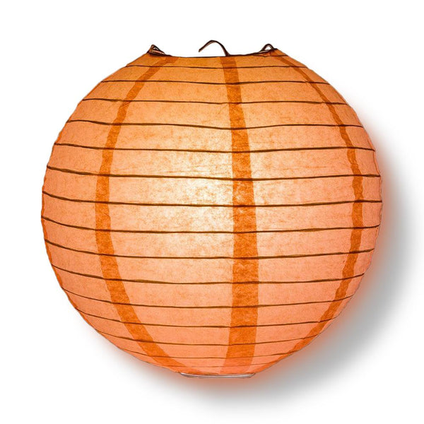 36" Roseate / Pink Coral Jumbo Round Paper Lantern, Even Ribbing, Chinese Hanging Wedding & Party Decoration