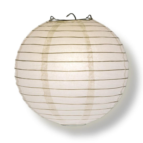 BULK PACK (200) 12" White Round Parallel Ribbing Paper Lantern - PaperLanternStore.com - Paper Lanterns, Decor, Party Lights & More