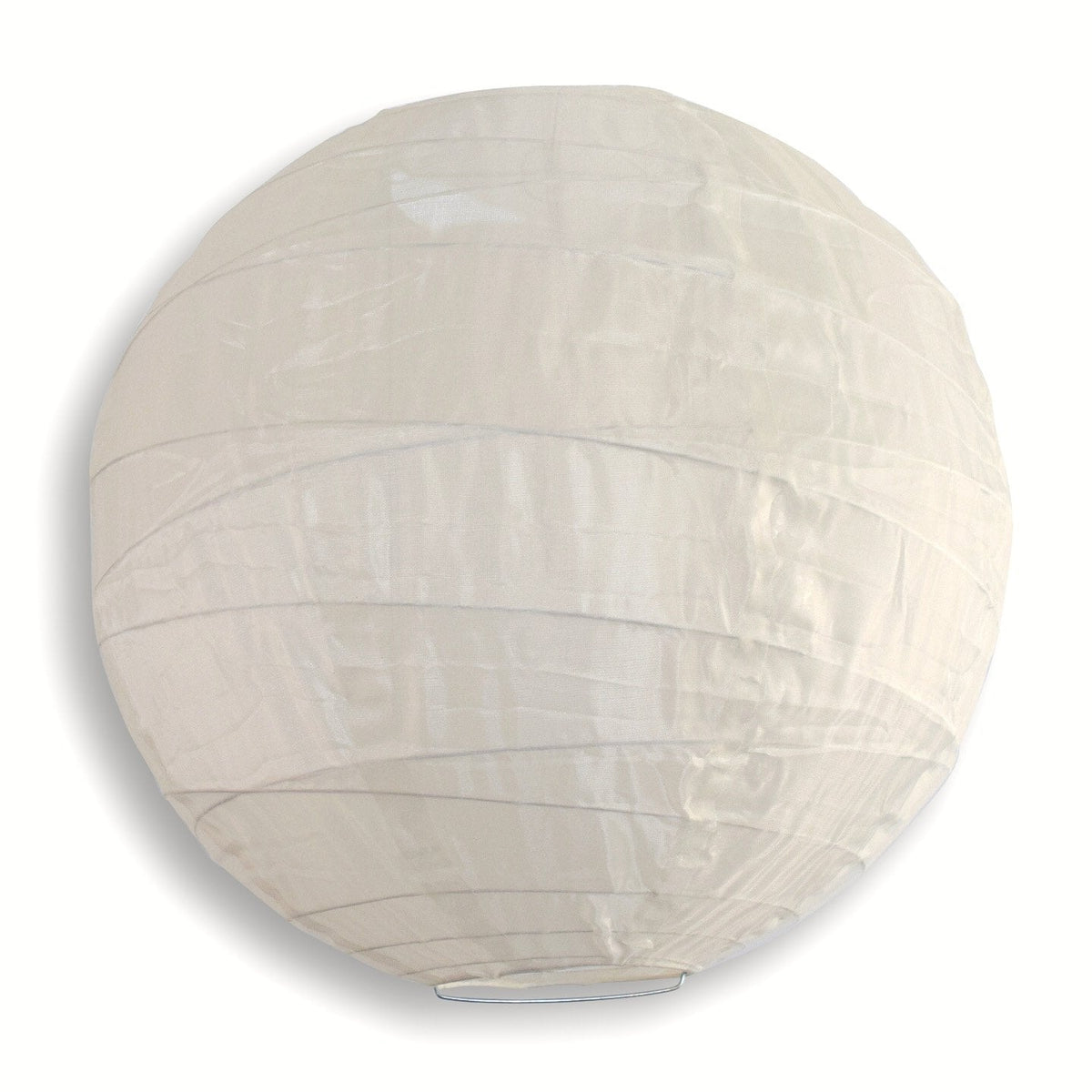 30" Beige Shimmering Nylon Lantern, Crisscross Ribbing, Durable, Hanging