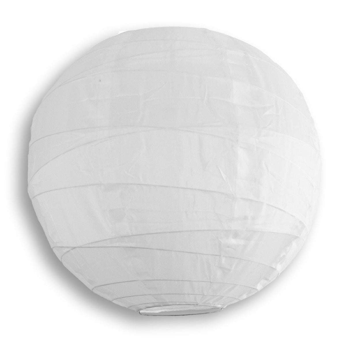 30" White Jumbo Shimmering Nylon Lantern, Crisscross Ribbing, Durable, Dry Outdoor Hanging Decoration