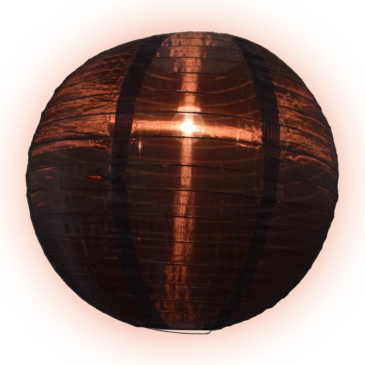 36" Black Jumbo Shimmering Nylon Lantern, Even Ribbing, Durable, Dry Outdoor Hanging Decoration - PaperLanternStore.com - Paper Lanterns, Decor, Party Lights & More