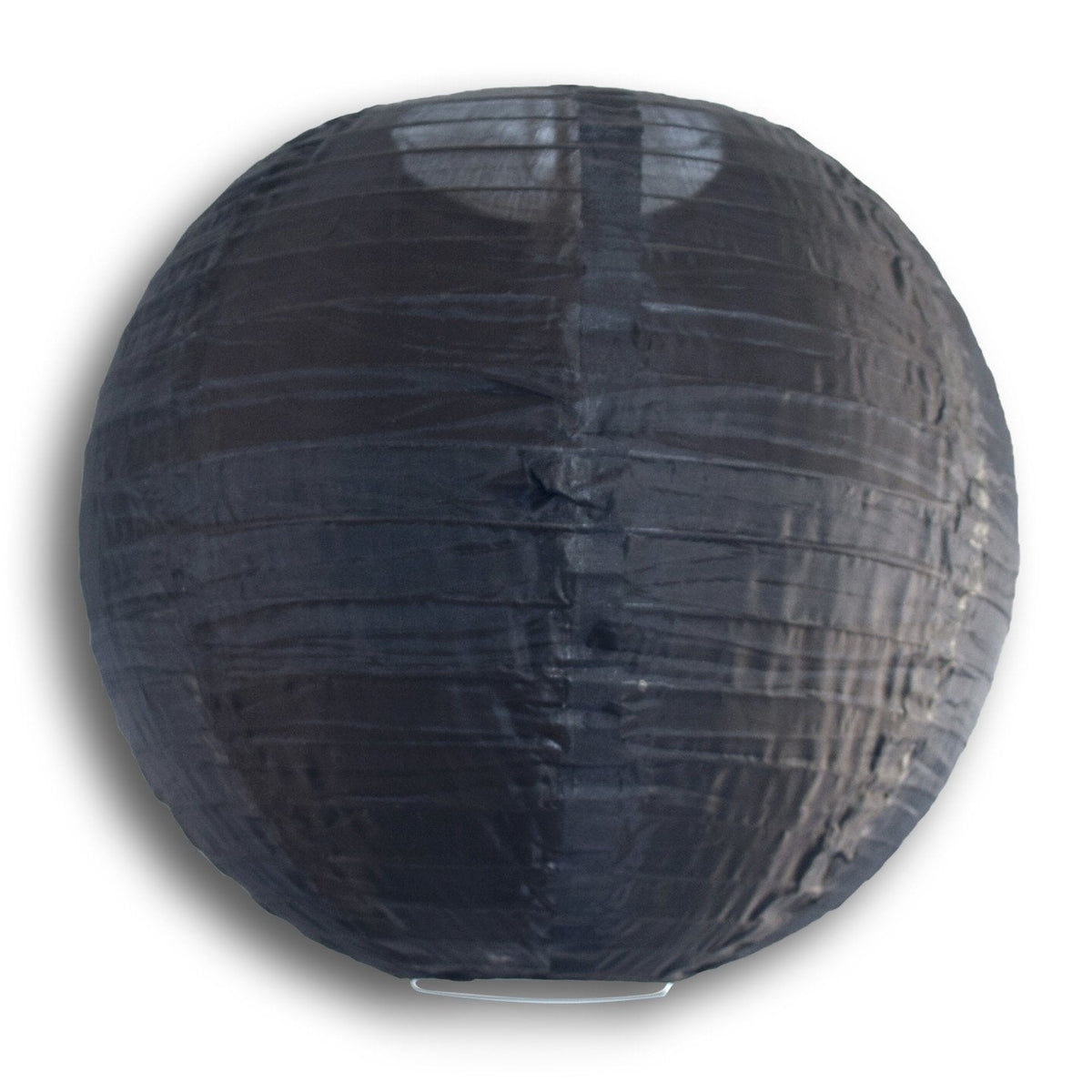 30" Black Jumbo Shimmering Nylon Lantern, Even Ribbing, Durable, Dry Outdoor Hanging Decoration