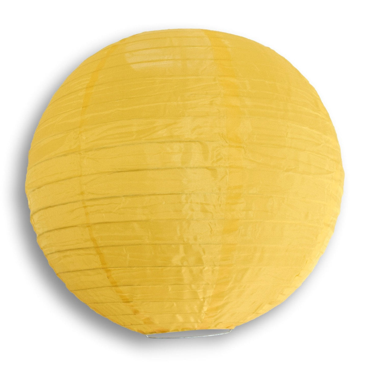 30" Golden Yellow Jumbo Shimmering Nylon Lantern, Even Ribbing, Durable, Dry Outdoor Hanging Decoration