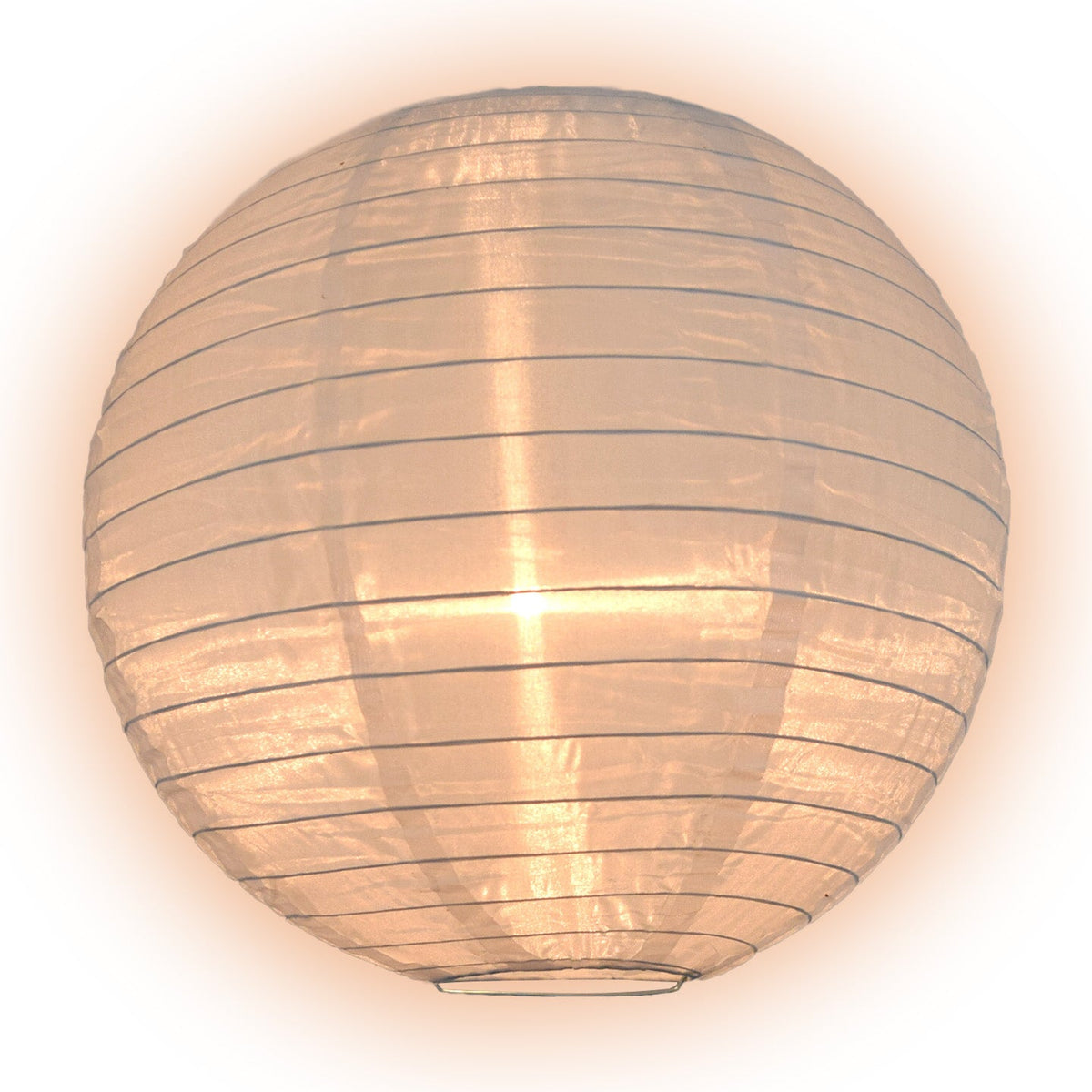 36" White Jumbo Shimmering Nylon Lantern, Even Ribbing, Durable, Dry Outdoor Hanging Decoration