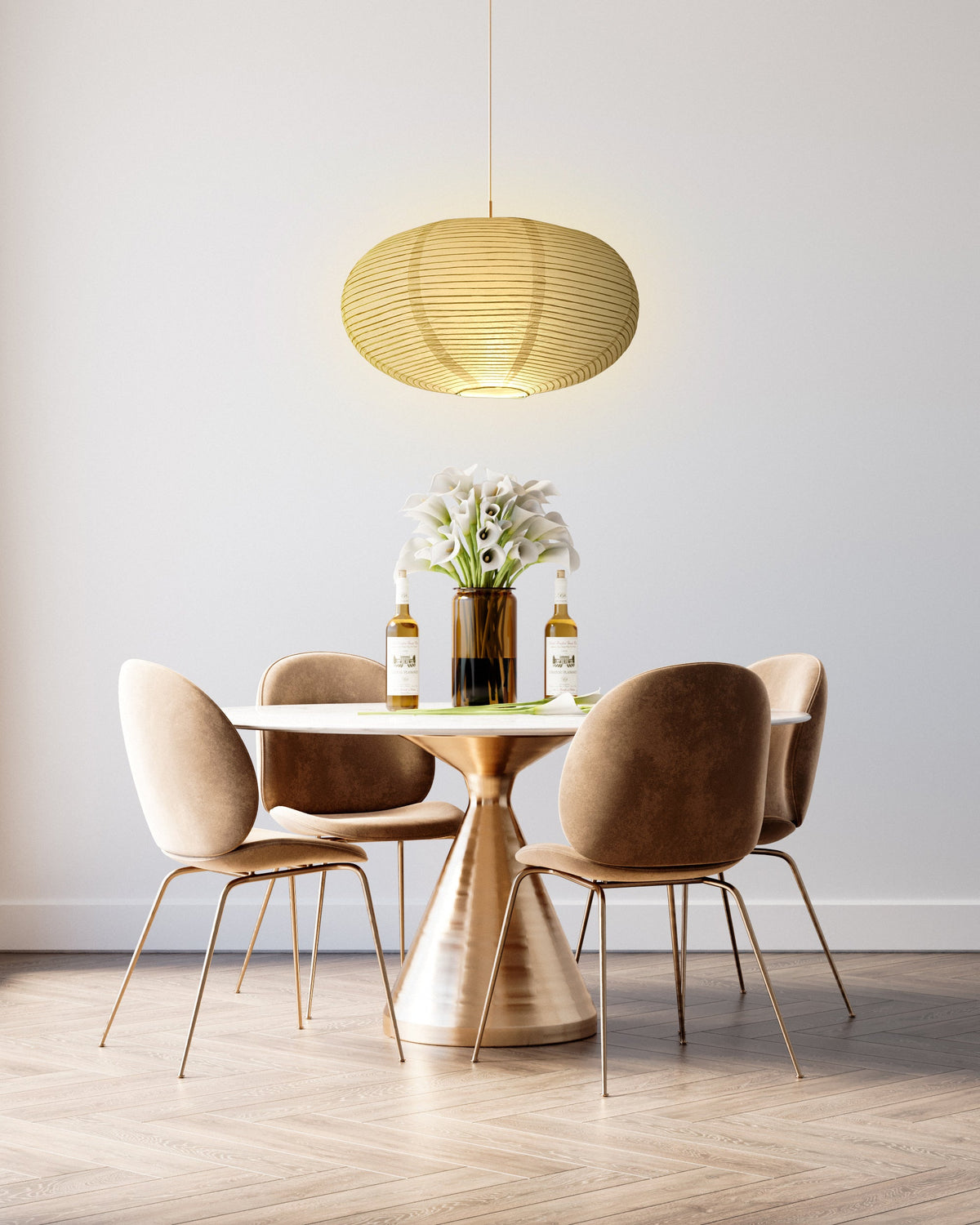 Large Oval Shaped Premium Fine Line Paper Lantern, White (22"W x 13") - Luna Bazaar | Boho & Vintage Style Decor