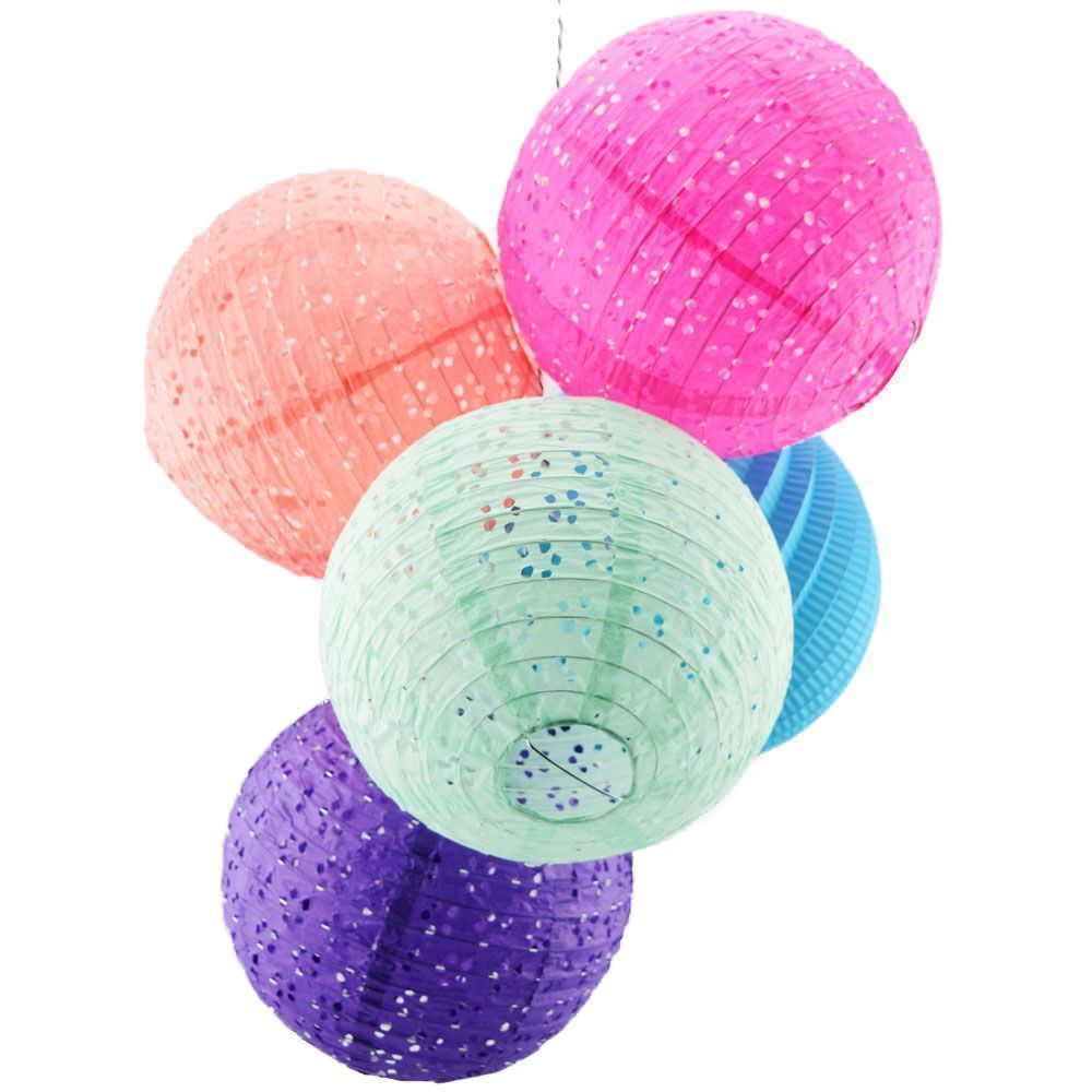12" Round Eyelet Lace Look Paper Lantern - White - PaperLanternStore.com - Paper Lanterns, Decor, Party Lights & More