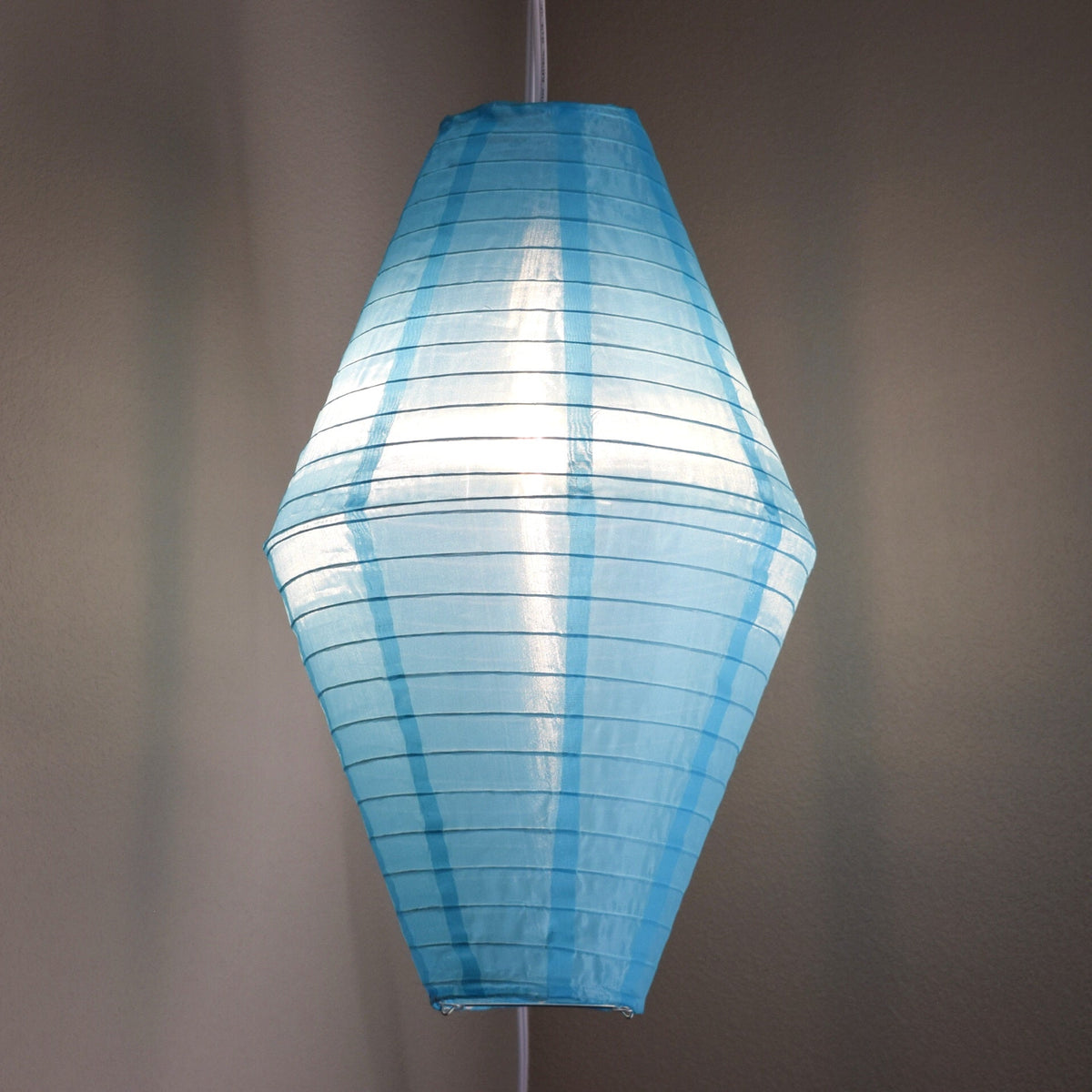 Baby Blue Diamond Unique Shaped Shimmering Nylon Lantern, 12-inch x 19-inch