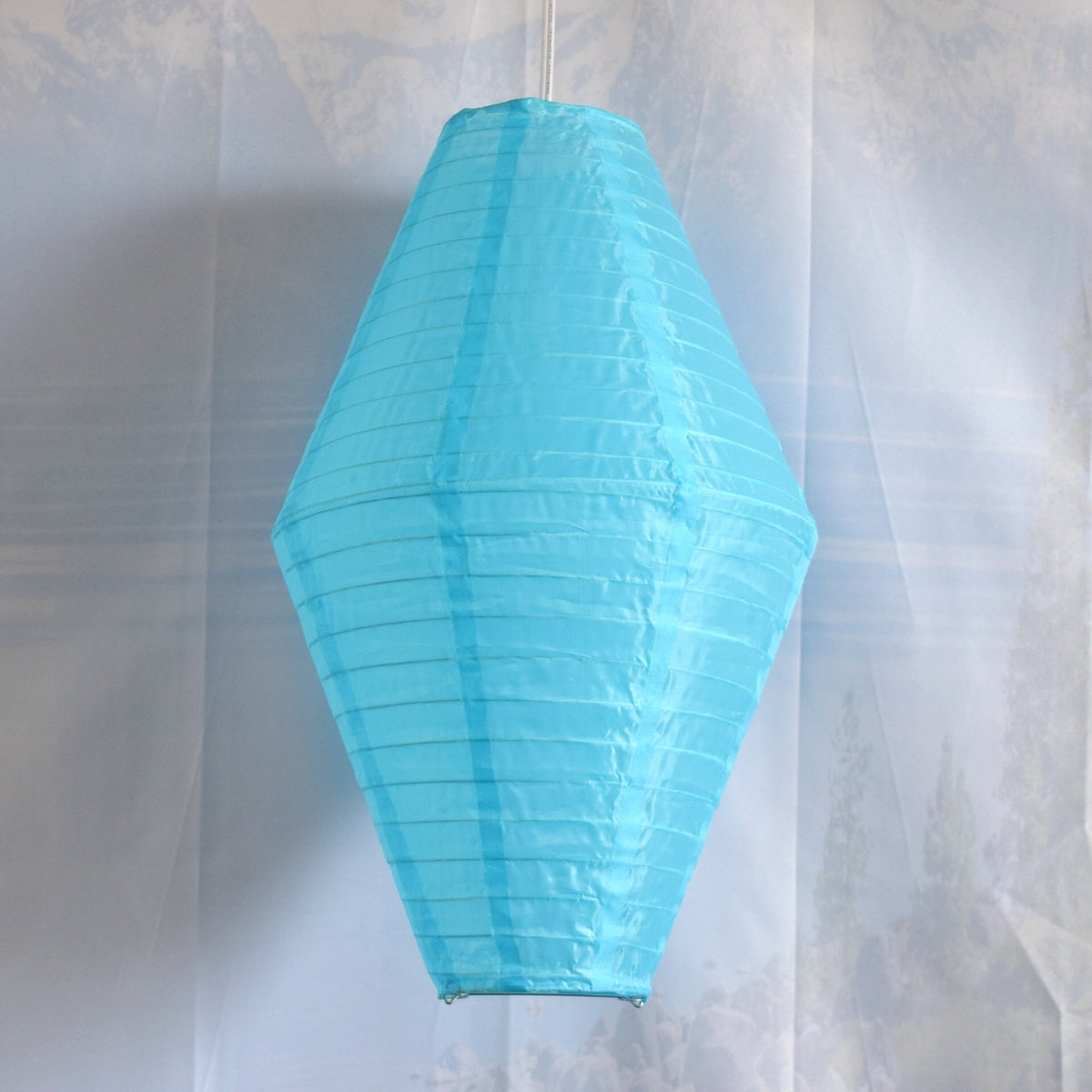Baby Blue Diamond Unique Shaped Shimmering Nylon Lantern, 12-inch x 19-inch