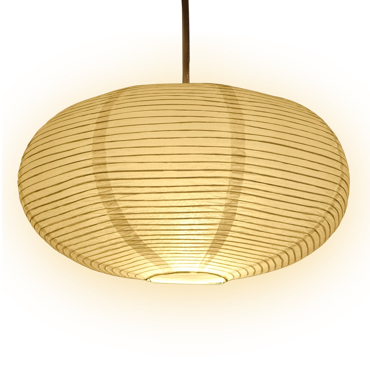 Oval Shaped Premium Fine Line Paper Lantern, White (16&quot;W x 9.5&quot;H) - Luna Bazaar | Boho &amp; Vintage Style Decor