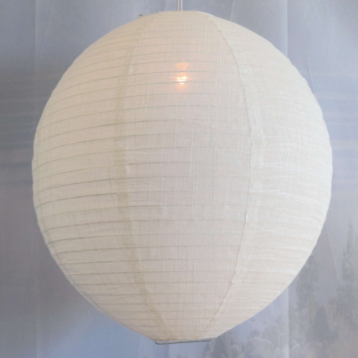 Kawaii Shaped Linen Fabric Lantern Lampshade, Handcrafted, Durable, White Beige (16"W x 20"H) - Luna Bazaar | Boho & Vintage Style Decor