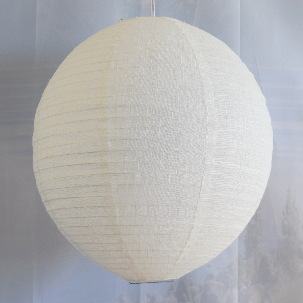 Kawaii Shaped Linen Fabric Lantern Lampshade, Handcrafted, Durable, White Beige (16"W x 20"H) - Luna Bazaar | Boho & Vintage Style Decor