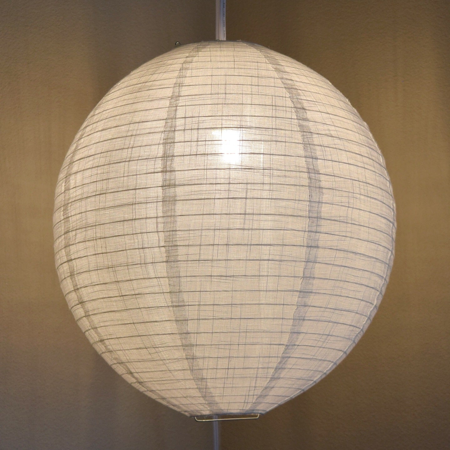 Kawaii Shaped Linen Fabric Lantern Lampshade, Handcrafted, Durable, White Beige (16"W x 20"H) - Luna Bazaar | Boho & Vintage Style Decor
