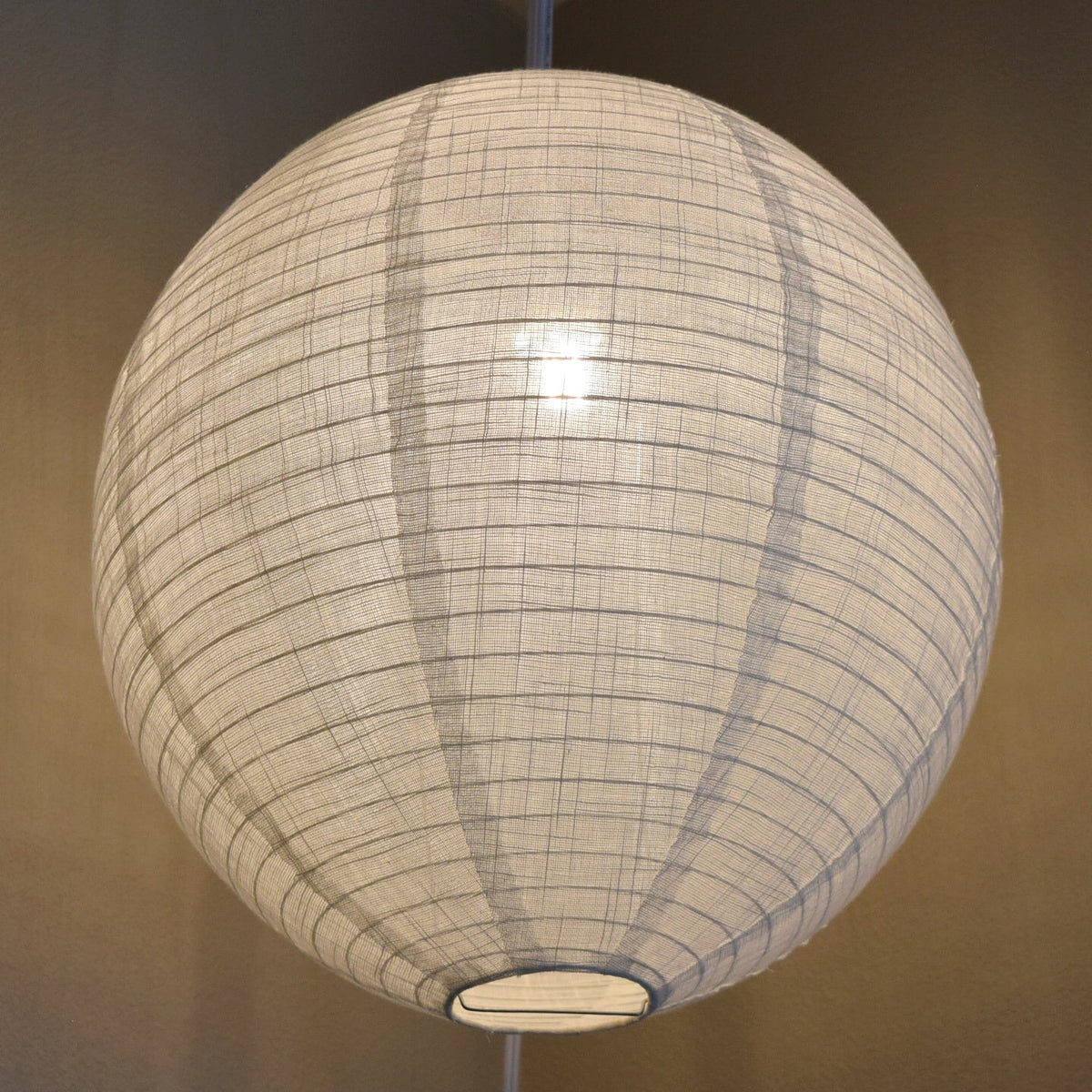 Kawaii Shaped Linen Fabric Lantern Lampshade, Handcrafted, Durable, White Beige (16"W x 20"H) - Luna Bazaar | Boho & Vintage Style Decor