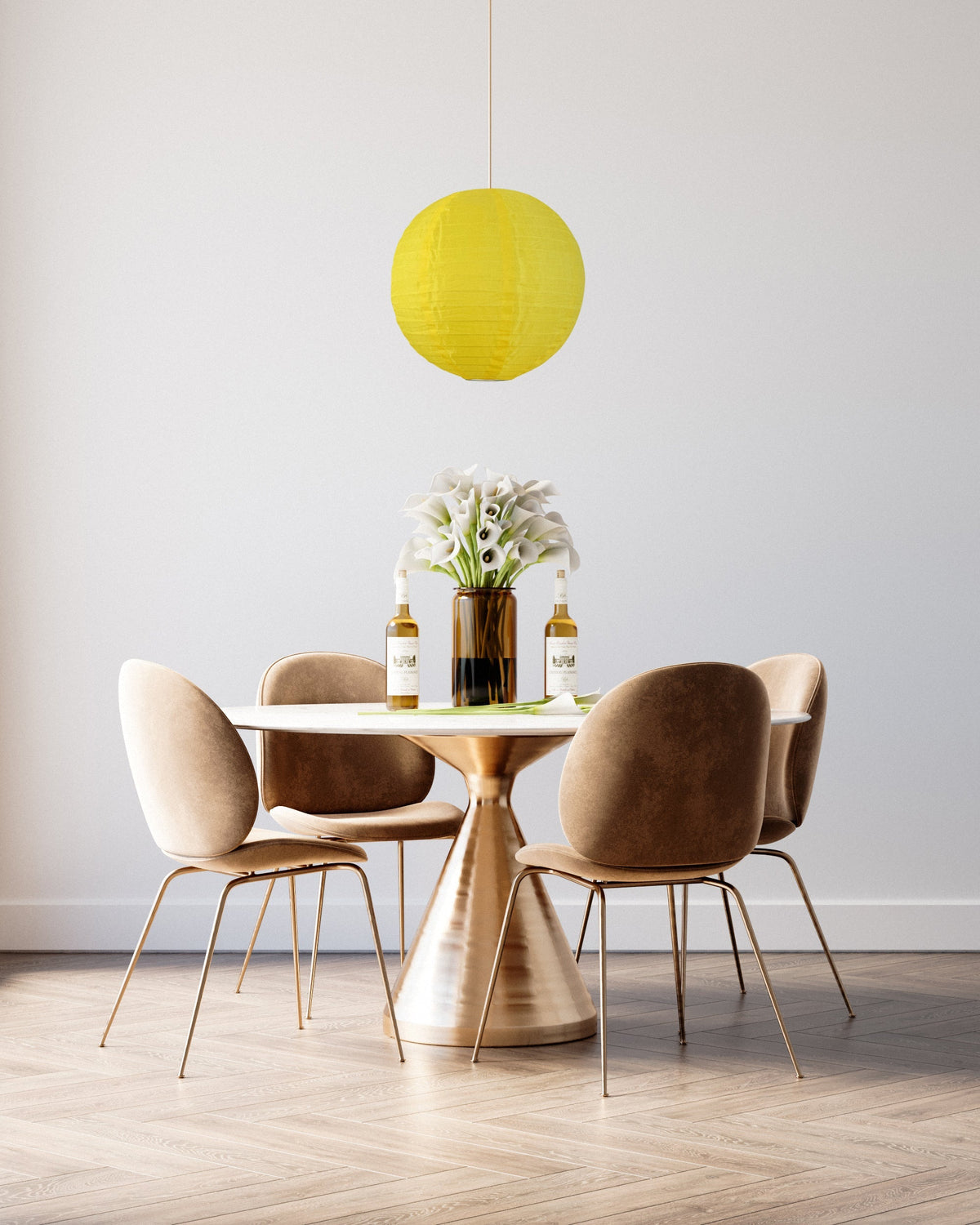 36" Yellow Jumbo Shimmering Nylon Lantern, Even Ribbing, Durable, Dry Outdoor Hanging Decoration