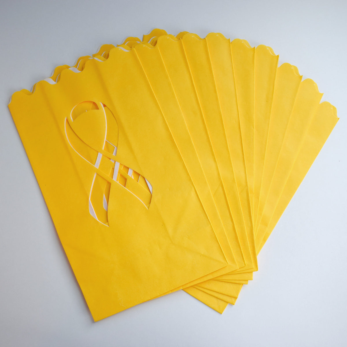 Yellow Breast Cancer Awareness Luminary Bags (Set of 10) - Luna Bazaar | Boho &amp; Vintage Style Decor
