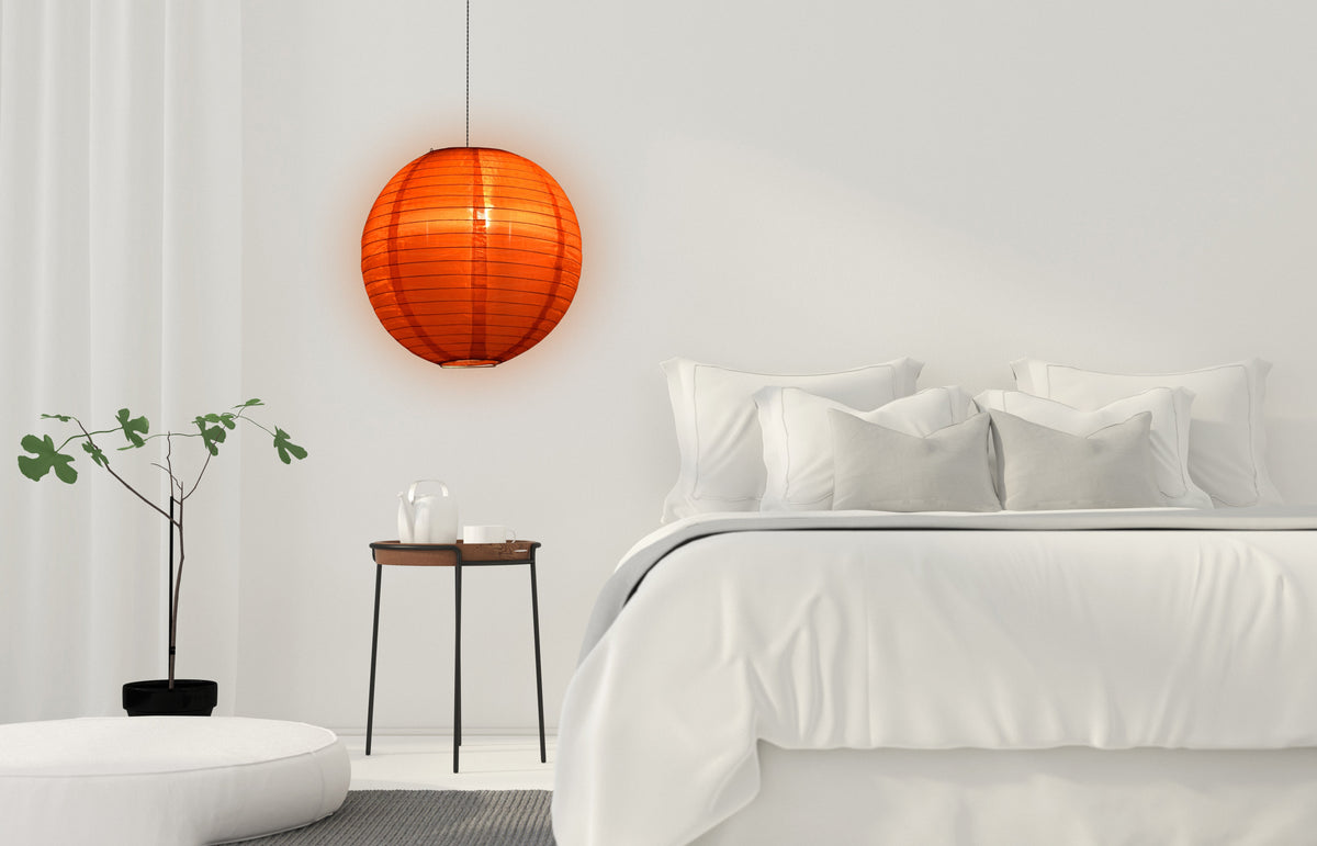 36" Red Jumbo Shimmering Nylon Lantern, Even Ribbing, Durable, Dry Outdoor Hanging Decoration