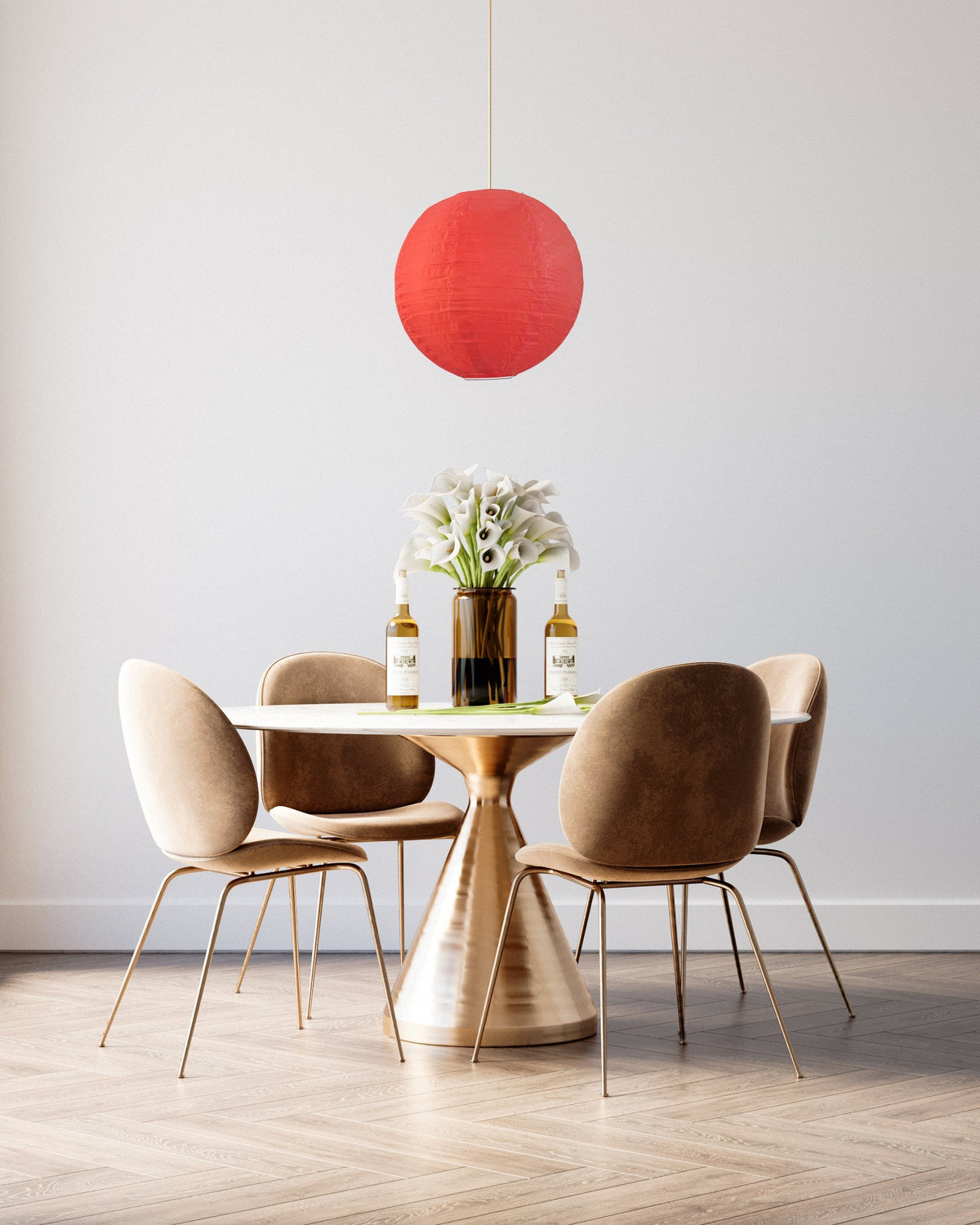 30" Red Jumbo Shimmering Nylon Lantern, Even Ribbing, Durable, Dry Outdoor Hanging Decoration