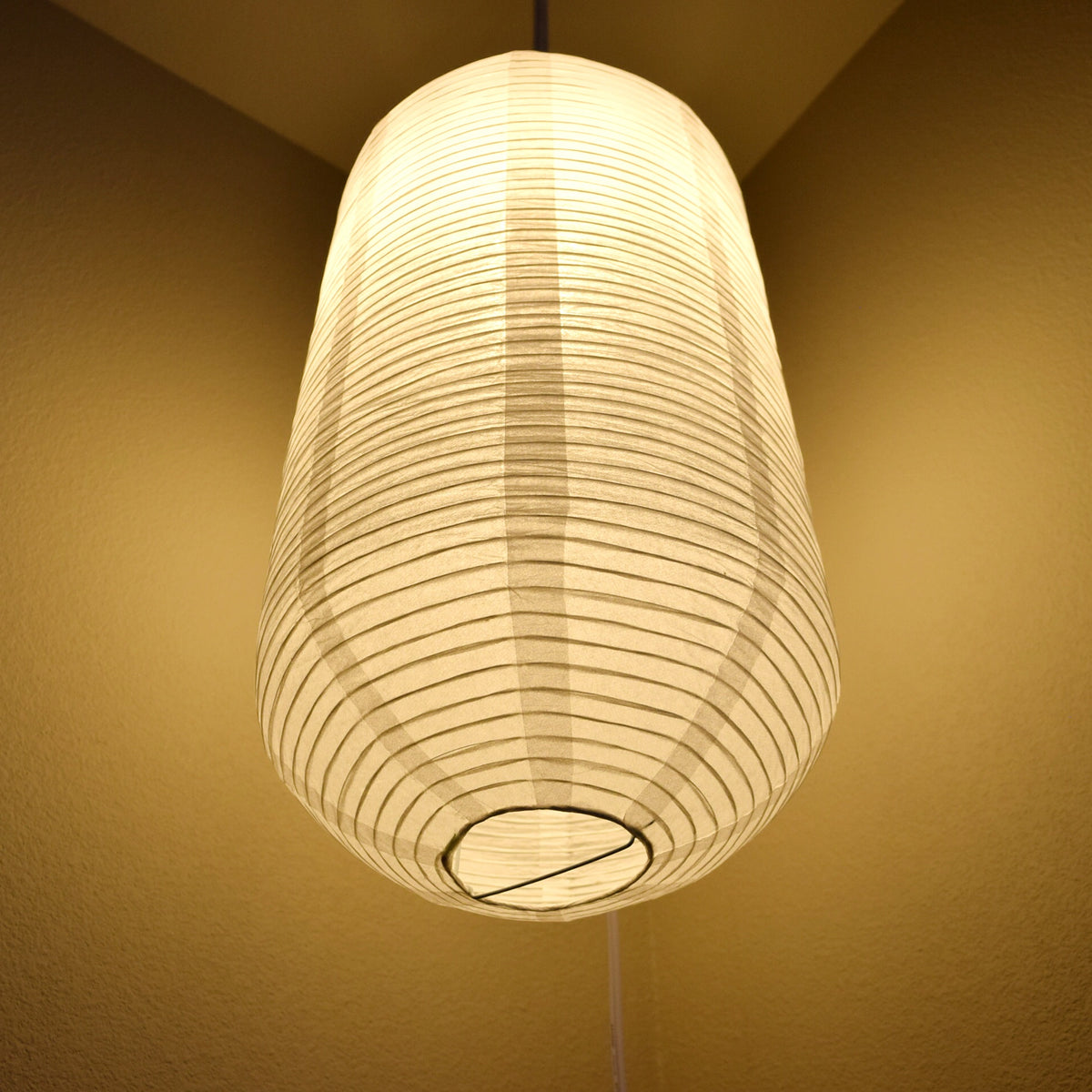 Oblong Shaped Premium Fine Line Paper Lantern, White (10&quot;W x 20&quot;H) - Luna Bazaar | Boho &amp; Vintage Style Decor