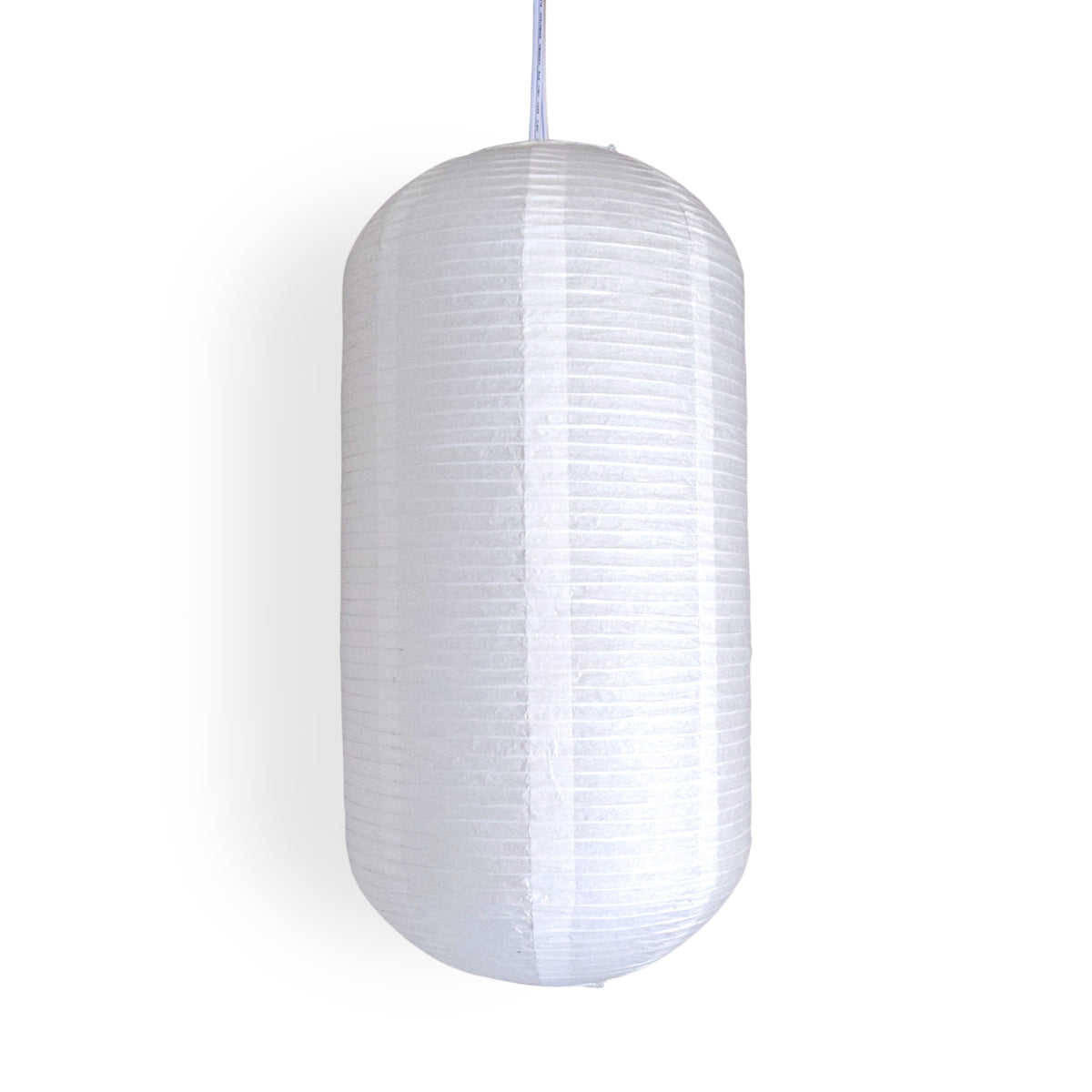 Oblong Shaped Premium Fine Line Paper Lantern, White (10&quot;W x 20&quot;H) - Luna Bazaar | Boho &amp; Vintage Style Decor