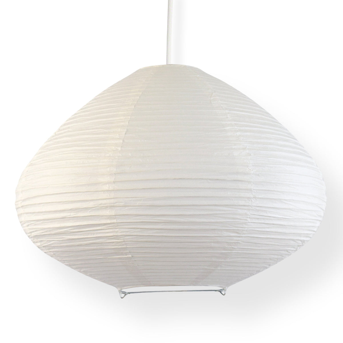 Bulbous Shaped Premium Fine Line Paper Lantern, White (16"W x 11"H) - Luna Bazaar | Boho & Vintage Style Decor