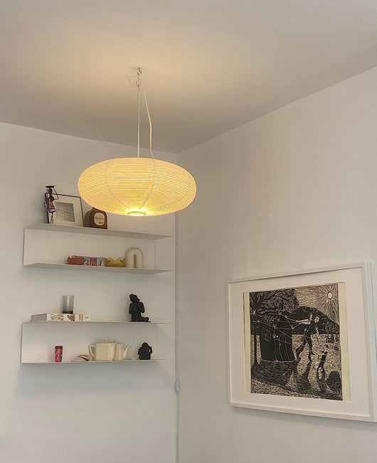 Large Oval Shaped Premium Fine Line Paper Lantern, White (22&quot;W x 13&quot;) - Luna Bazaar | Boho &amp; Vintage Style Decor