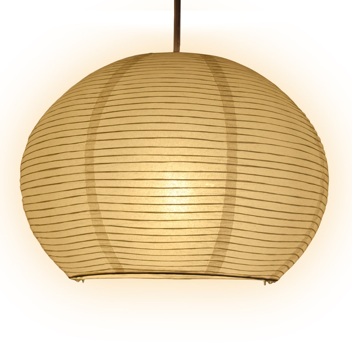 Spherical Dome Shaped Premium Fine Line Paper Lantern Lampshade, White (16&quot;W x 12&quot;H) - Luna Bazaar | Boho &amp; Vintage Style Decor