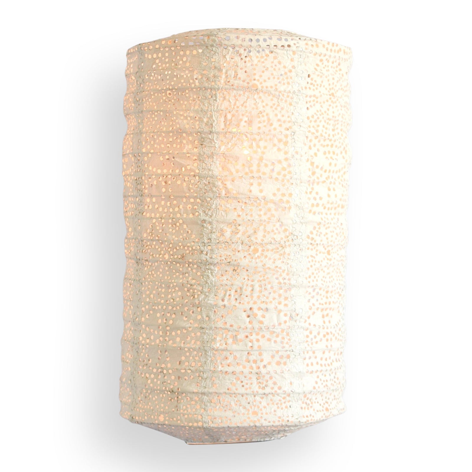 Cylinder Unique Shaped Tyvek Paper Lantern, Extra Durable, White (8"W x 12"H) - Luna Bazaar | Boho & Vintage Style Decor