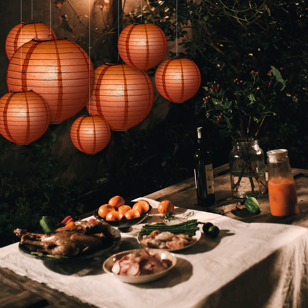 Ultimate 20pc Marsala Burgundy Wine Paper Lantern Party Pack - Assorted Sizes of 6, 8, 10, 12 for Weddings, Birthday, Parallelts and Decor - PaperLanternStore.com - Paper Lanterns, Decor, Party Lights & More