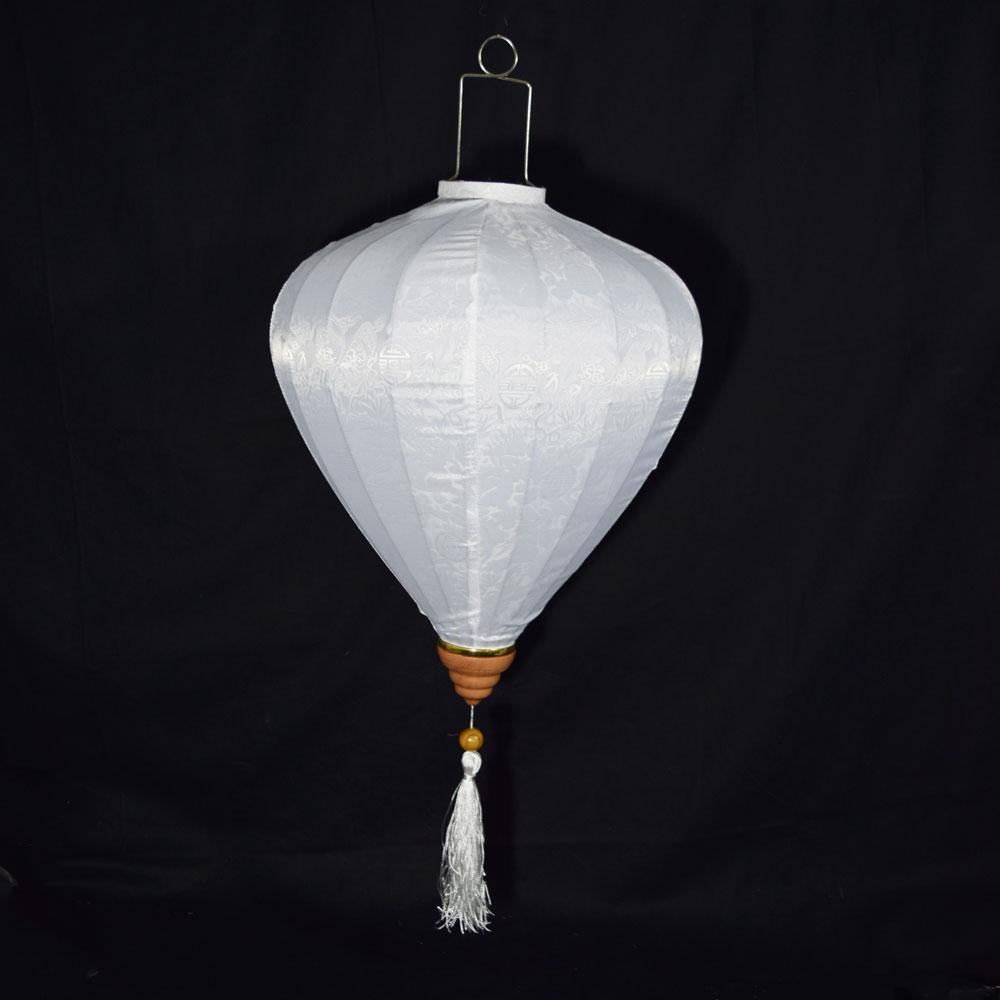Small White Vietnamese Silk Lantern, Garlic Umbrella Shaped - Luna Bazaar | Boho & Vintage Style Decor