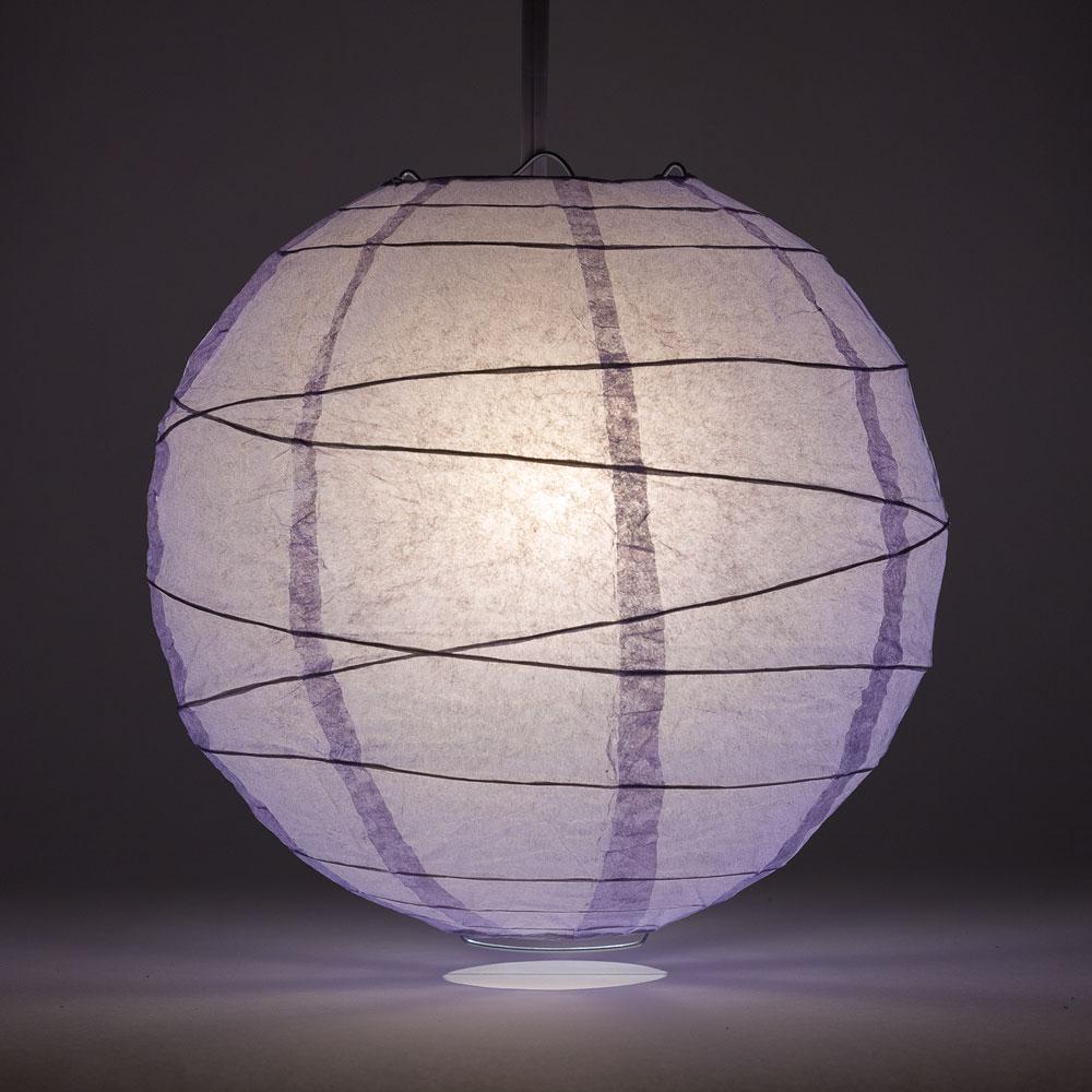 20 Inch Lavender Free-Style Ribbing Round Paper Lantern - Luna Bazaar | Boho &amp; Vintage Style Decor